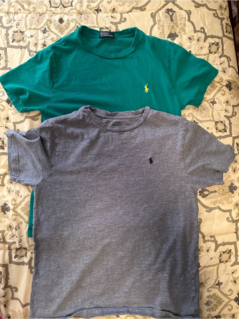 Polo by Ralph Lauren Green & Gray Kids Short Sleeve Tees (2-Pack)